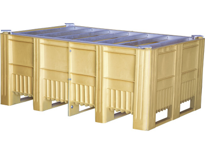 Емкость 1200х1740х740 с решеткой, для IBC цв. жёлтый