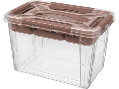 Ящик п/п GRAND BOX 290х190х180 6,65 л для хран. с крышк. с замком и вставкой-органайзером цв. коричн