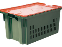 Ящик с крышкой п/э 600х400х300 дно спл. стенки перф., морозостойкий Safe PRO