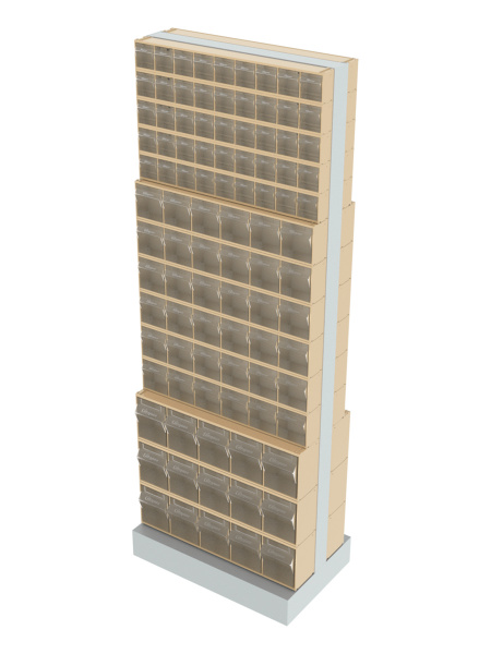 Стойка бежевая двусторонняя напольная Стелла-техник 406-05-06-03-B (600х380х1650)