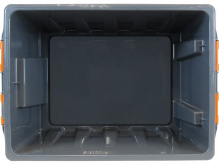 Ящик п/п 415х300х190 мм с крышкой и клипсами PRO, цв. антрацит