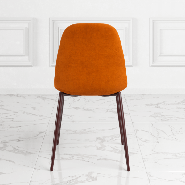 Стул Дольче с мягким сиденьем оранжевый, ткань Velvet Lux