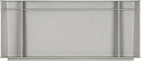 Ящик п/п 400х300х175 сплошной, с ручками, гладкое дно, серый B-4316