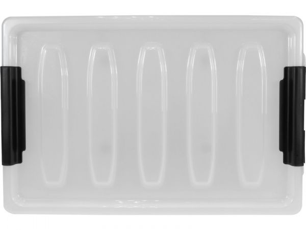 Ящик 580х390х350 мм с крышкой и клипсами, на роликах, прозрачный, арт.: Rox Box 70