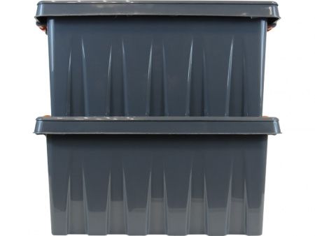 Ящик п/п 415х300х190 мм с крышкой и клипсами PRO, цв. антрацит