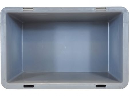 Ящик п/п 300х200х120 сплошной, гладкое дно, цв. серый