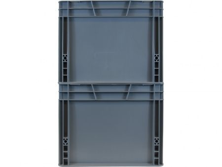 Ящик п/п 400х300х320 сплошной, усиленное дно, цв. серый