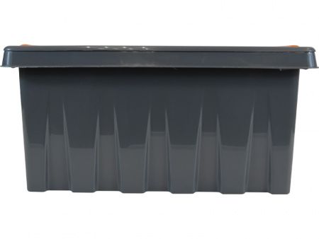 Ящик п/п 415х300х190 мм с крышкой и клипсами PRO, цв. антрацит