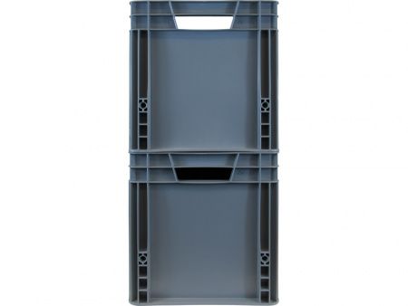 Ящик п/п 400х300х320 сплошной, усиленное дно, цв. серый