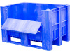 BoxPallet 1200х800х740 мм сплошной с верхней дверцей синий