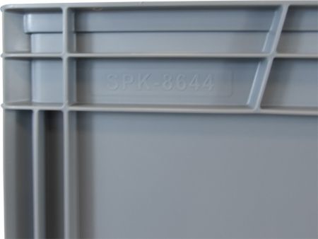 Ящик п/п 800х600х440 сплошной, усиленное дно, цв. серый